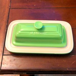 Le Creuset 1/4 lb Stoneware Butter Dish-Green